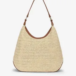 Trapezoidal shoulder bag with decorative clasp - SHO 0288 - Black