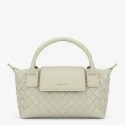 Trapezoidal shoulder bag with decorative clasp - SHO 0288 - Black