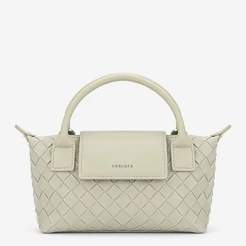 Trapezoidal shoulder bag with decorative clasp - SHO 0288 - Black