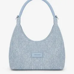 Trapezoidal shoulder bag with decorative clasp - SHO 0288 - Black