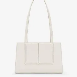 Trapezoidal shoulder bag with decorative clasp - SHO 0288 - Black